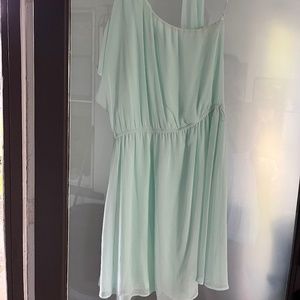 One Shoulder Mint Dress